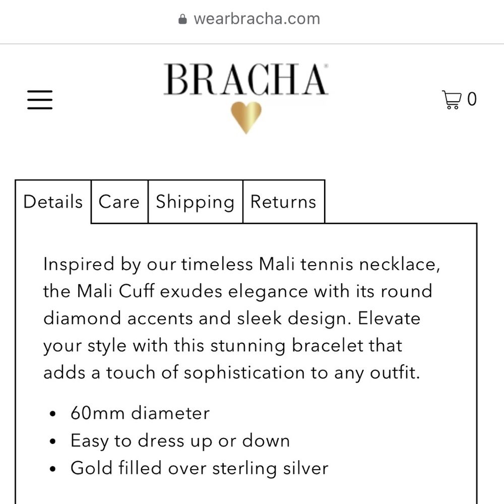 Bracha Mali Cuff Gold Bracelet - Picture 6 of 7